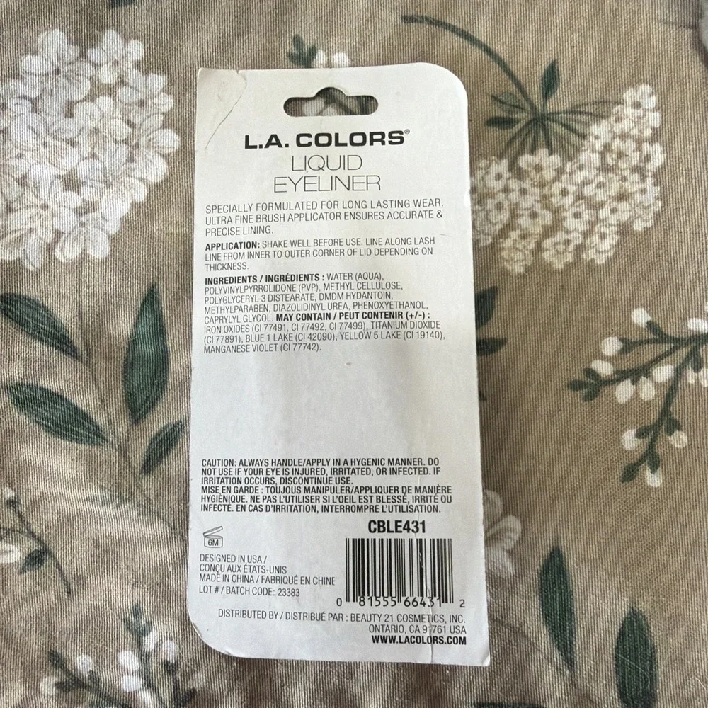L.A. Colors Black/Brown Liquid Eyeliner CBLE431 3 ct. ultra fine tip